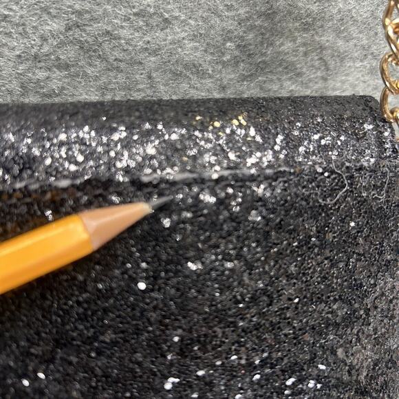 Cocktail Clutch By Leslie Dasch Black Sparkle Gold Bow NWOT READ - Picture 5 of 12